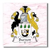 Carpe Diem Designs Burnett Family Crest/Coat of Arms Ceramic Tile for Coaster, Hot Plate, Trivet or Decorative Accent
