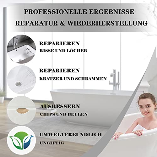 Badewannen Reparaturset Deuvuo für Emaille, Keramik und Acryl