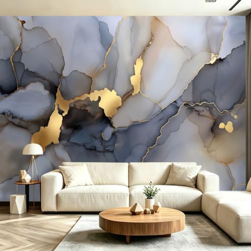 Papier peint intissé moderne luxe marbre abstrait pour salon élégant