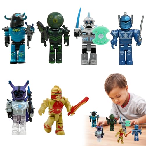 Figuras Robl0x, 6 peças Robllox Cake Topper, decoração bolo rock, Ro-blox Figures Cake Topper, Robl0x brinquedos, Robl0x Amine Figuras, Robllox figura de ação, decoração de secretária Robllox
