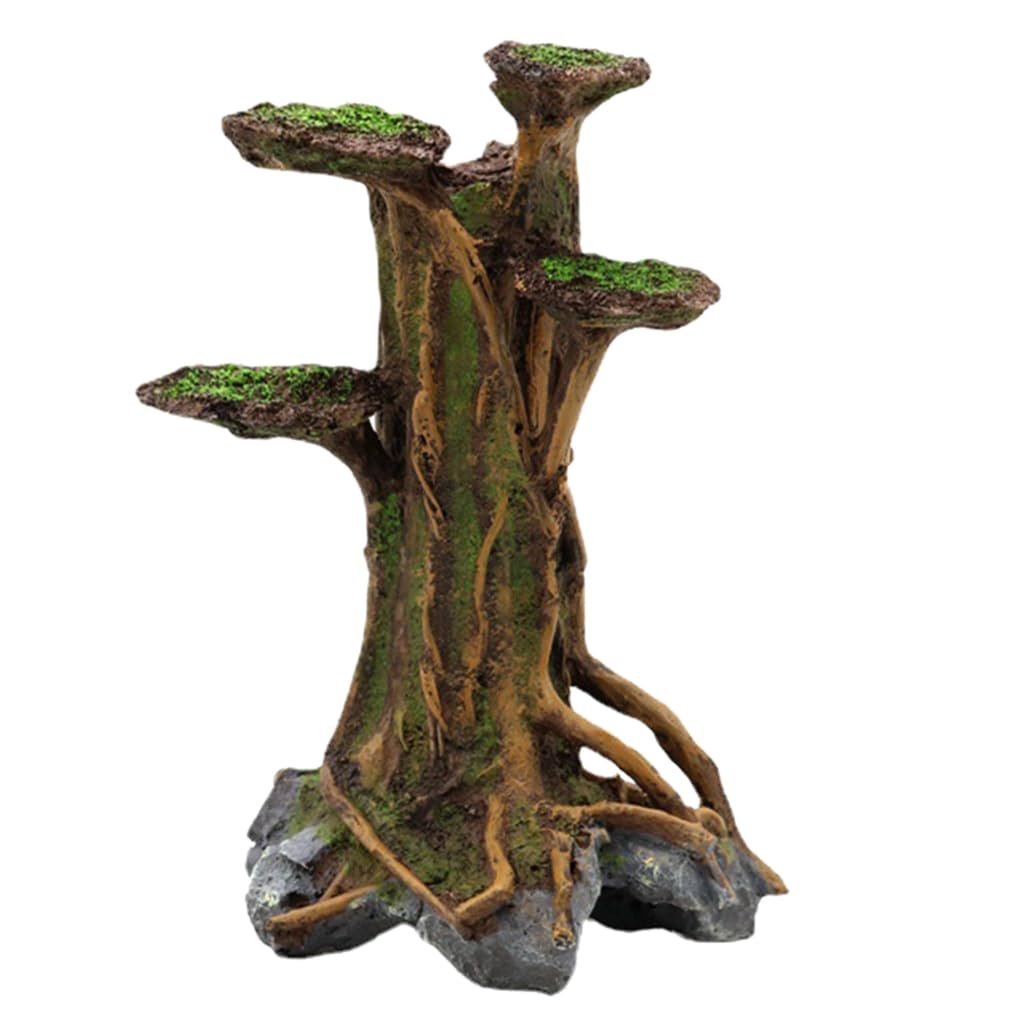 Plante artificielle de décoration aquarium : faux tronc d'arbre et cachette poisson en résine