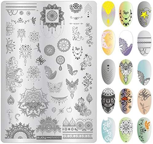 Stainless Steel Nail Stamping Image Plate Jumbo Size (ZJOYplus-009) (9.5 * 14 Cm)