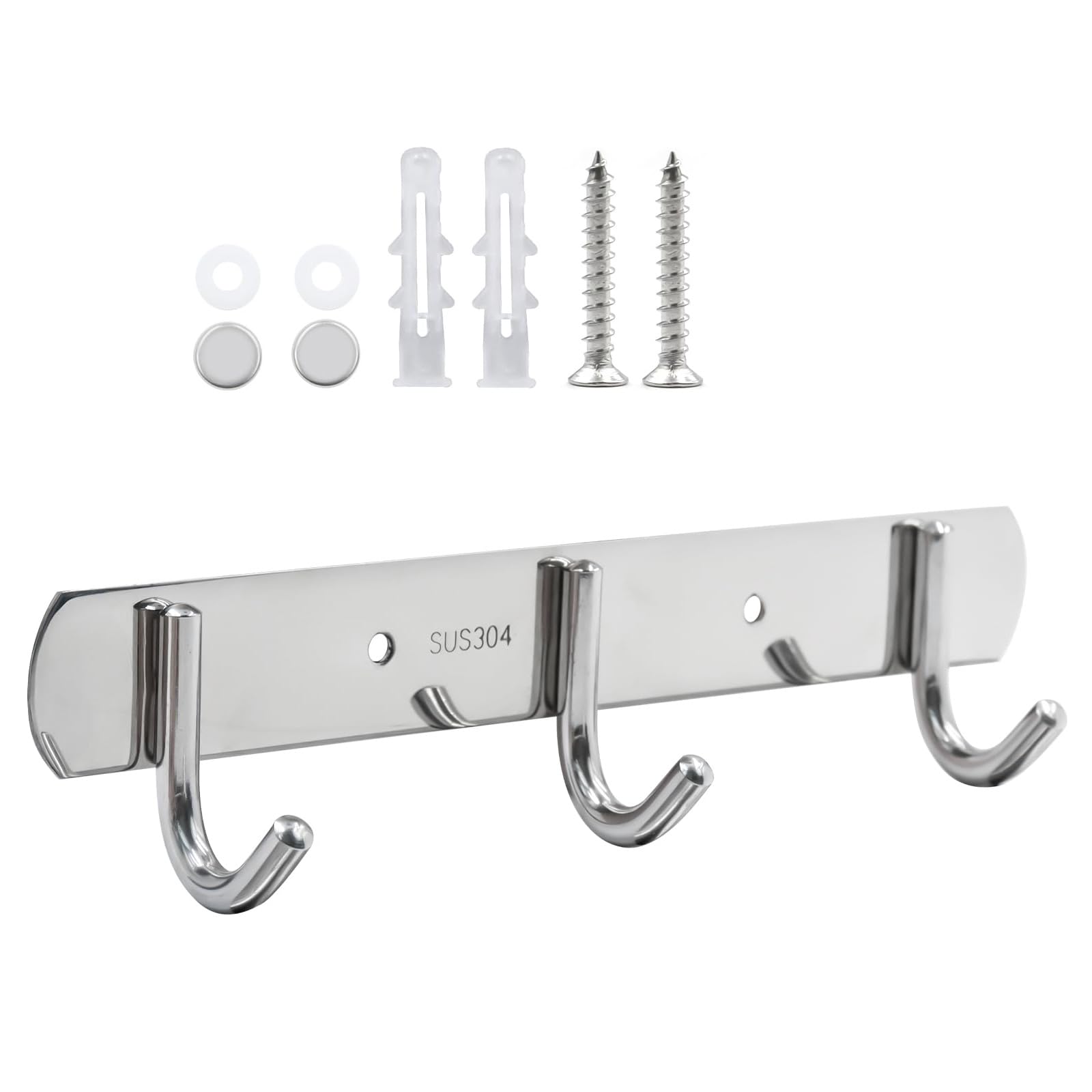 Mekalero Sturdy Stainless Steel Hook Rack Multipurpose Hook Rack Practical Hangers for Efficient Storage in Small Spaces Easy Install