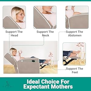 Relieve Muscle Aches with Nursery Glider Upholstered Rocker Recliner Rocking Breastfeeding Maternity Chair with 360 Swivel Motion Soft Cushions for Nursing and Bonding Baby Reclining Chair Mocha