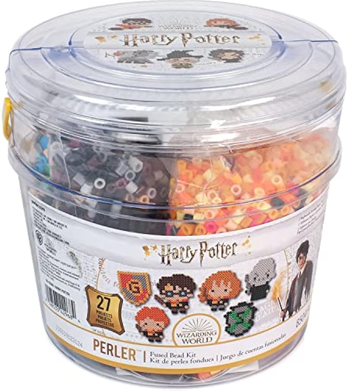 Perler 80-42968 Bucket of Harry Potter Beads Set for Kids and Adults, 27 Patterns, Multicolor, 8504 Count