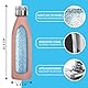 LICHTENWERK® Premium Edelstahl Flasche 0,6L [EINFACH MITNEHMEN] kompatibel mit SodaStream Crystal - Kohlensäure geeignet - Spülmaschinenfest - Edelstahl Trinkflasche - Rosa Pulverbeschichtung