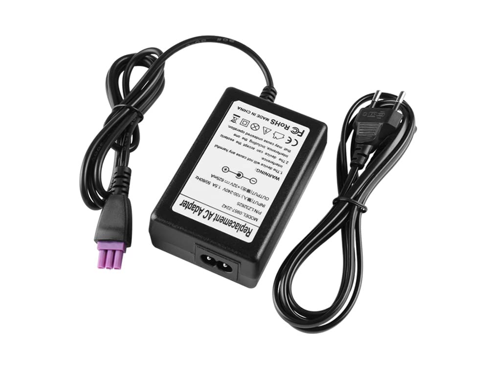32V 625mA Cargador Adaptador para HP Deskjet D1668 D2645 D2666 Printer Deskjet F2418 All-in-One Printer Officejet CB780A J6450 Printer Photosmart 7838 Printer Photosmart Plus B210a Printer