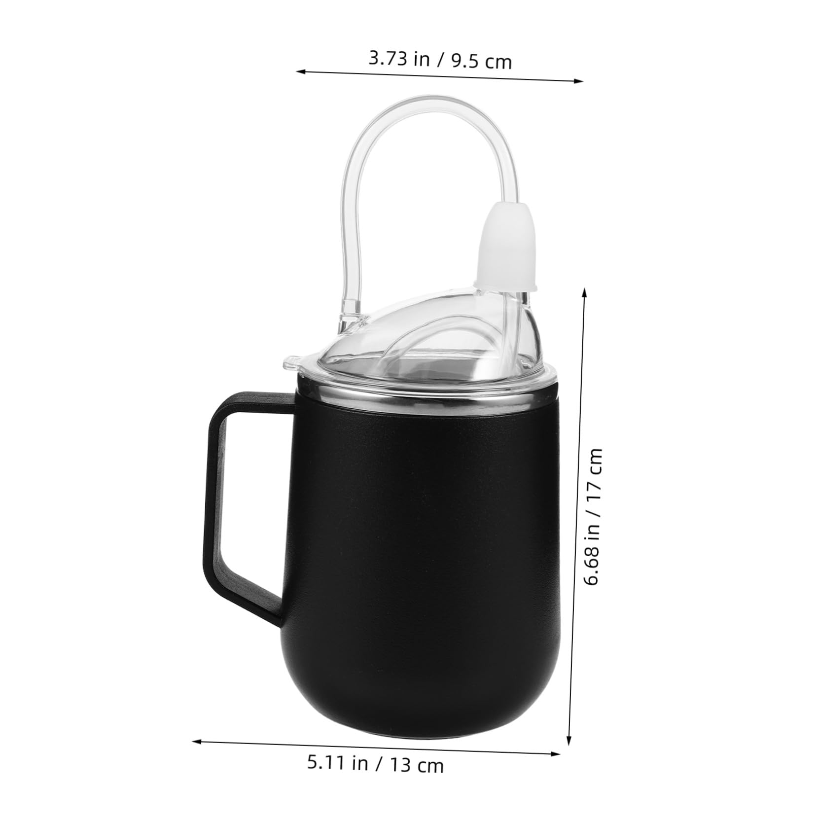 Auslaufsicherer Edelstahl Pflege-trinkbecher mit Strohhalm für Senioren Ergonomischer Griff Stabiler Lidded Cup für Betroffene Patienten und Flüssigkostversorgung