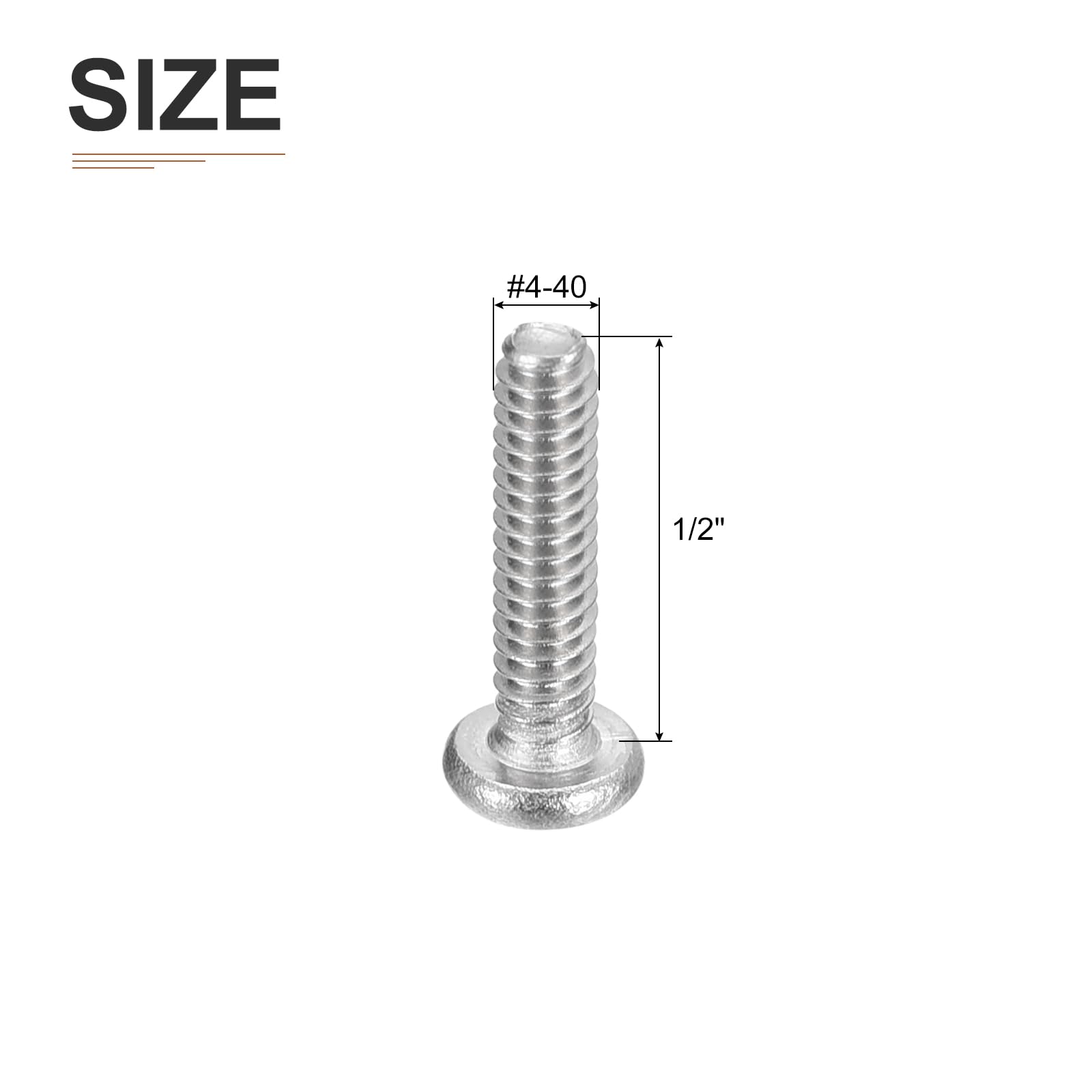 Stainless Steel Machine Screws - 100 Pack #4-40 -2