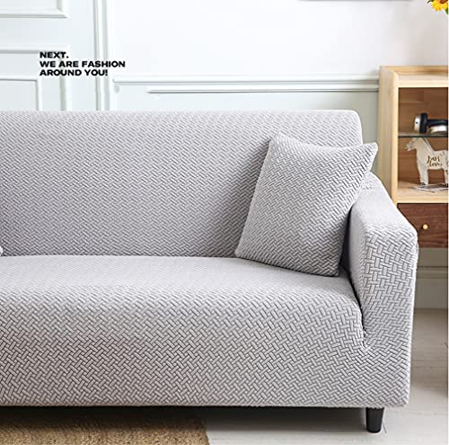 Fundas de sofa ajustables jacquard de 4 plazas color verde matcha 5