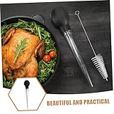 Homoyoyo Turkey Baster Silicone Pump with Drip Tube for Barbecue Turkey Injector Meat Marinade Tool Safe Plastic for Roast Chicken Steak Cooking - Image 5
