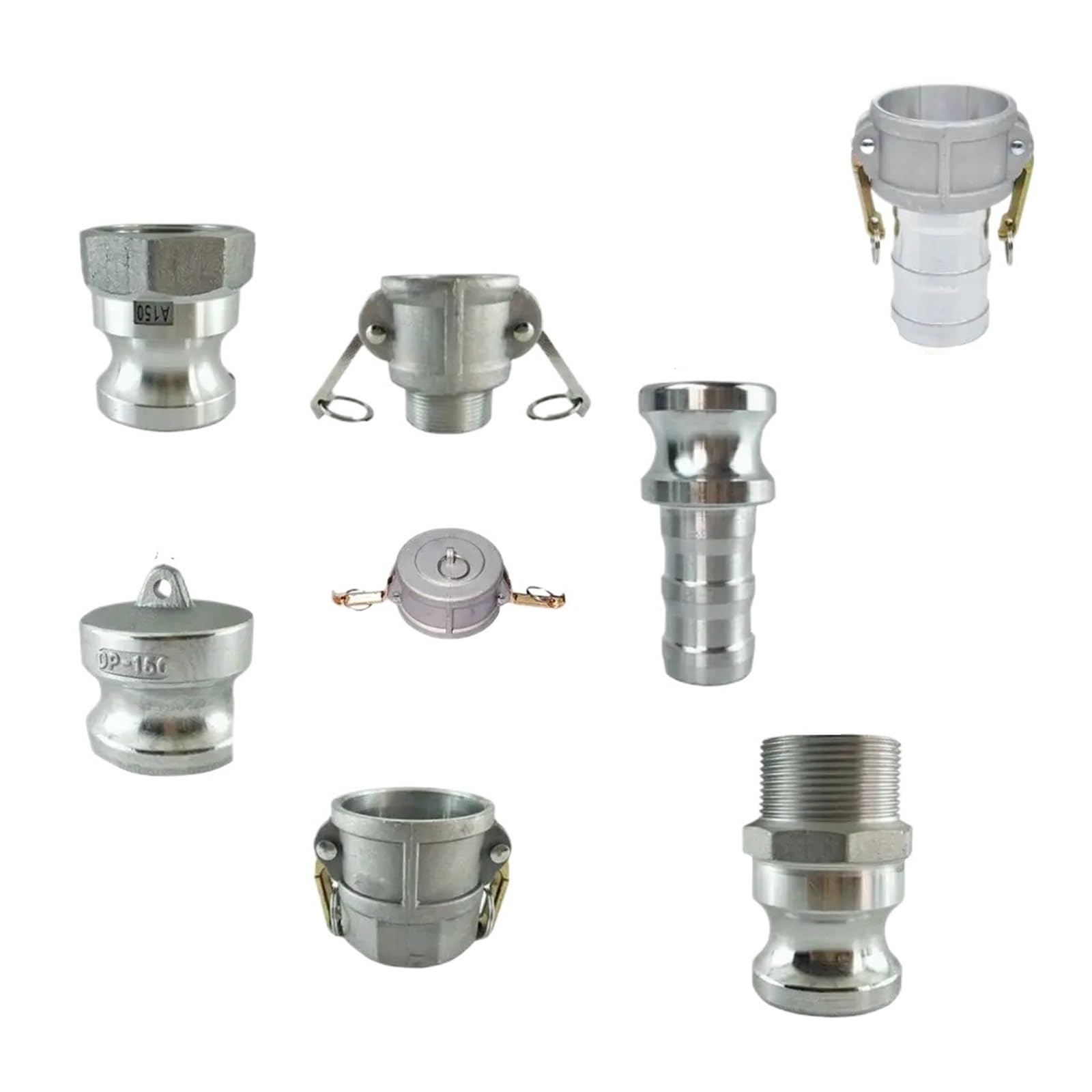 Conector adaptador de acoplamiento rápido con ranura de bloqueo de leva, rosca hembra macho BSPT de 3/4", 1", 2", 2,5", 3", 4", 5" y 6" de aleación de aluminio(Type B,6")