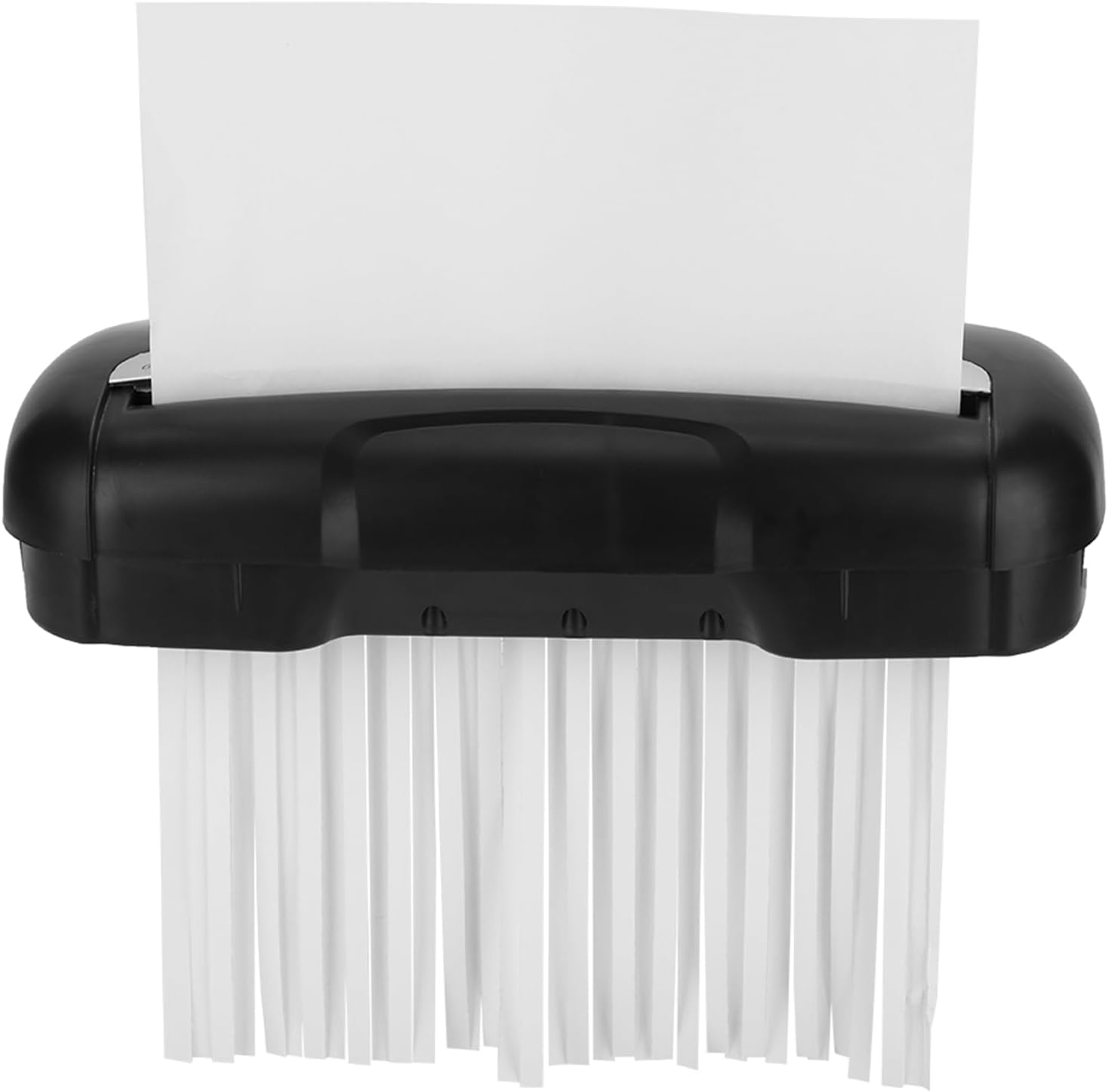 6-Sheet Strip Cut Paper, Office Shredders for Home Micro-Cut Commercial Paper Machine Portable Credit Card with 2.6 Gallons/10L Wastebasket, Black