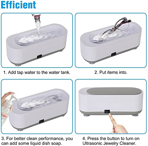 Ultrasonic Jewelry Cleaner - Protable Professional Ultrasonic Cleaner Machine For Jewelry, Ring, Silver, Retainer, Eyeglass, Watches, Coins #TOP3