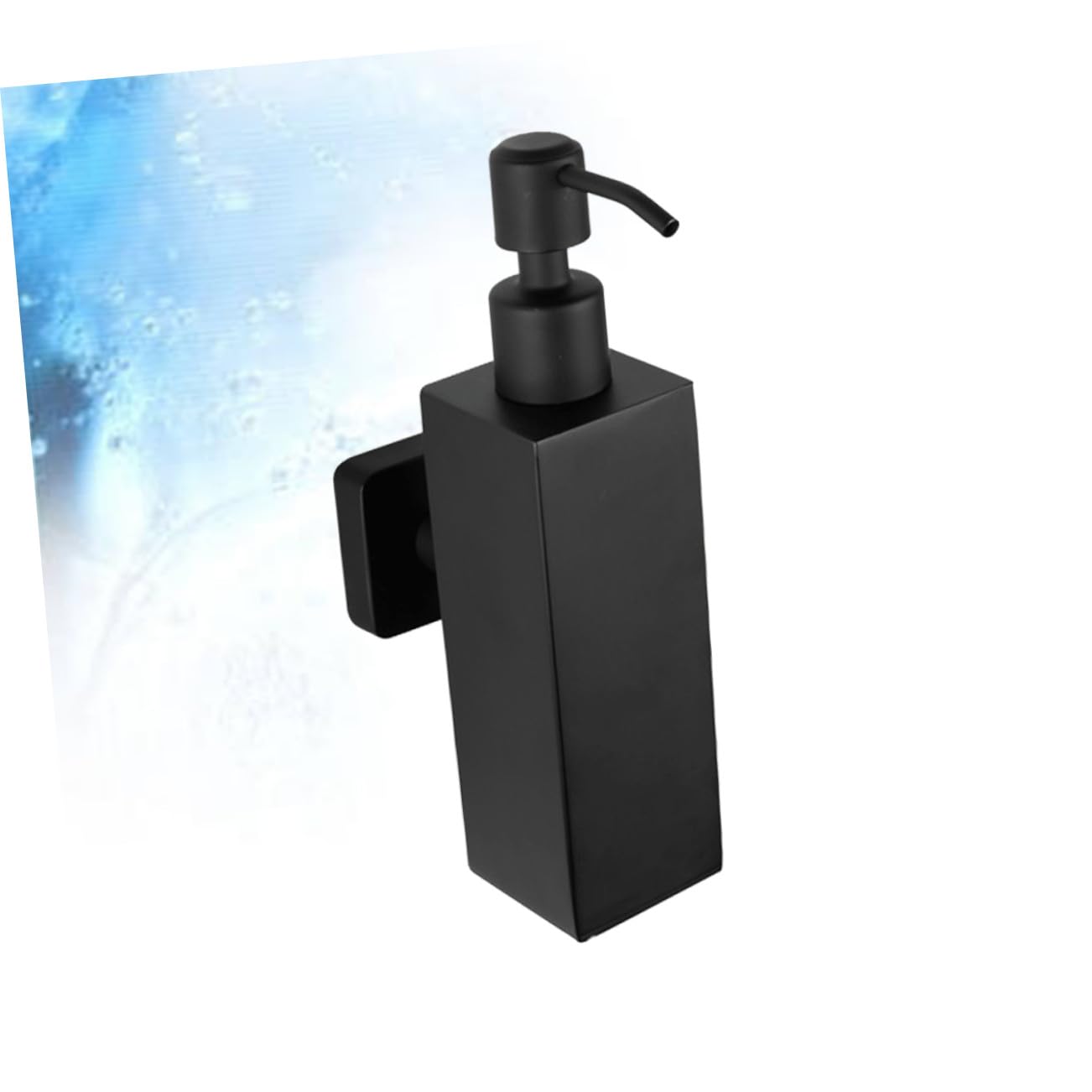Dosatore per Sapone Liquido da Muro 200ml Acciaio Inox Nero | Quadrato, Ricaricabile e Antigoccia, per Cucina e Casa, Installazione Semplice