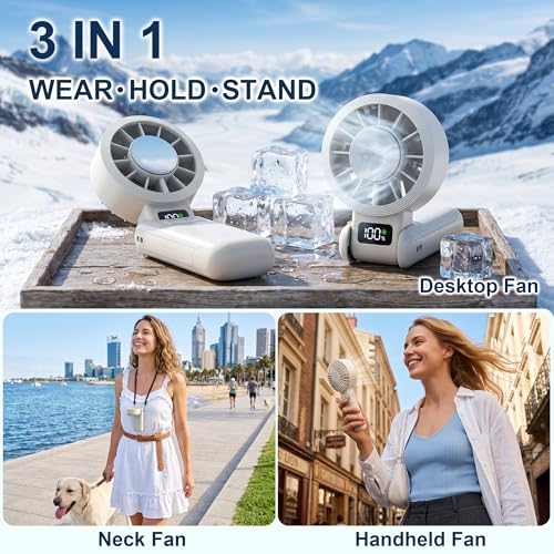 Husdensky Handheld Portable Fan with Ice Cooling Rechargeable 5.5m/s Speed - image 4