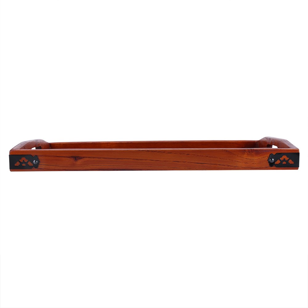 45 * 27 * 3cm Vassoio da Tè in Legno Bambù Mini Vassoio da Tavola Tavolo da tè Forma Rettangolare Massiccio Tè Caffè Snack Food Pasti Vassoio Piastra Ristorante Vassoi Con Maniglia per Casa Ufficio