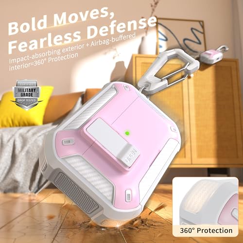 Image of AirPods Pro 3 Case with Safety Lock Phone Stand Magsafe, Pink