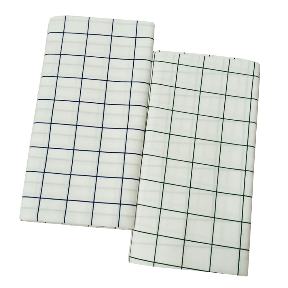 KITEX100% Cotton men's unstitched white check combo lungi - suprem white check - Pack Of Two - Blue, Green, White, 2 mtr, White, 2 mtr