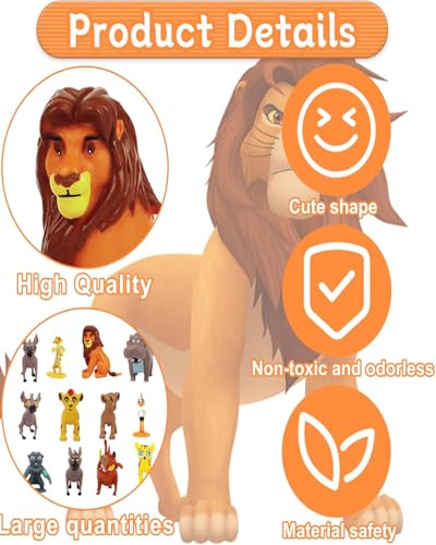 Image of MittiJoy 12PCS for Lion King Toys, Animal Toys for Kids, Zoo Figurines Set, Animals Set for Kids, Chota Bheem Toys, for Little Singham, Home Decor, Gift for Children