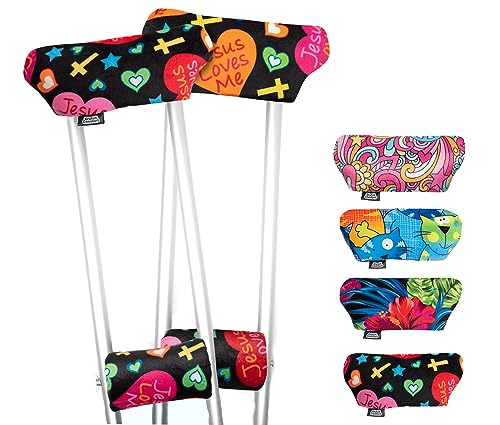 Bundle: Crutch Comfort Special Edition Crutch Comfort Universal Crutch Hand Grips and Arm Pads (Christian)