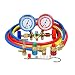 Goetland Diagnostic Manifold Gauge Kit for AC Refrigerant R12 R22 R502 HVAC, with R134a Adapter & Can Tap, 5 ft