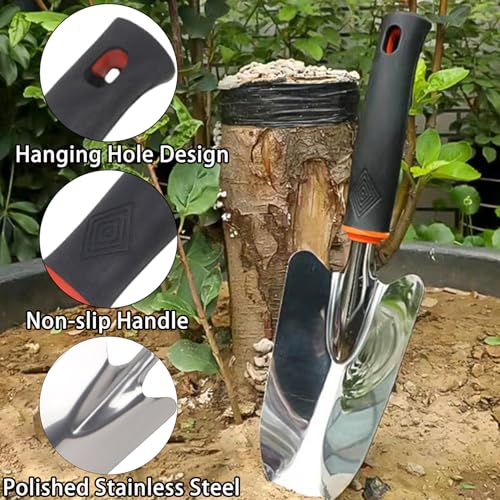 Paleta de jardín de acero inoxidable con mango ergonómico miniatura 3
