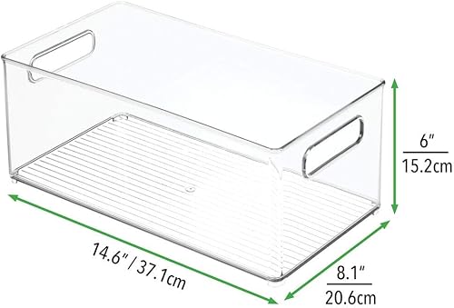 Miniatura 6 de mDesign contenedor apilable de plástico con asas, para la oficina en casa