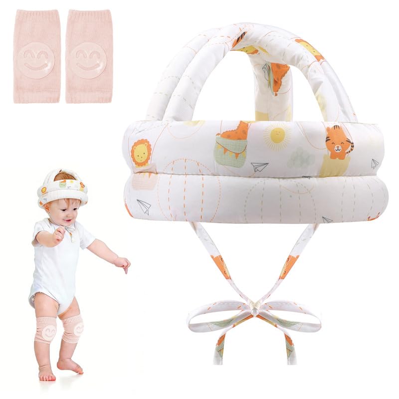 HAGOT Casque Protection Bebé, Casque Protecteur Bébé avec Genouillères, Réglable Chapeau...