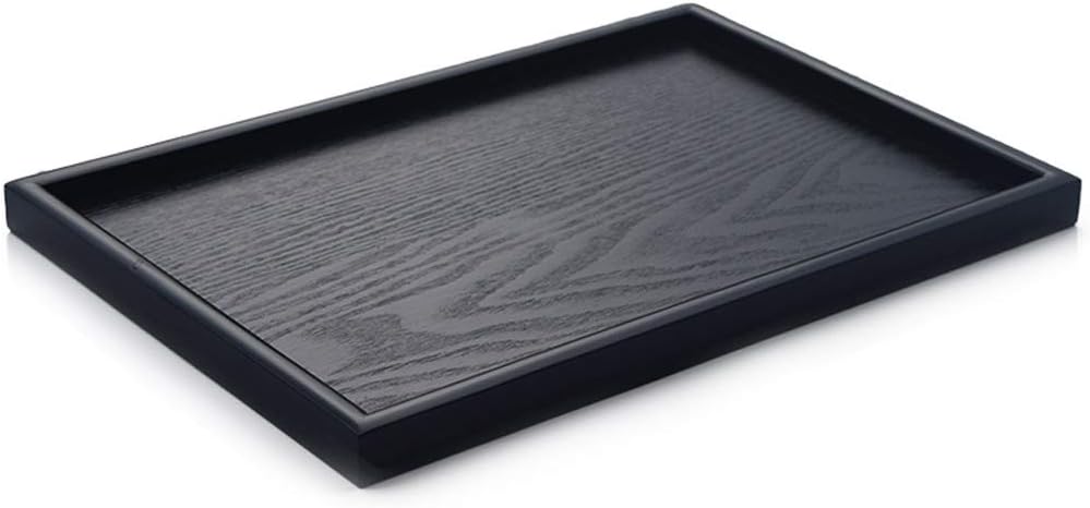 Breakfast Tray Black Tray Rectangular Household Wood Tray Dinner Plate End Dish Tray Tea Tray Water Cup Tray Serving Tray