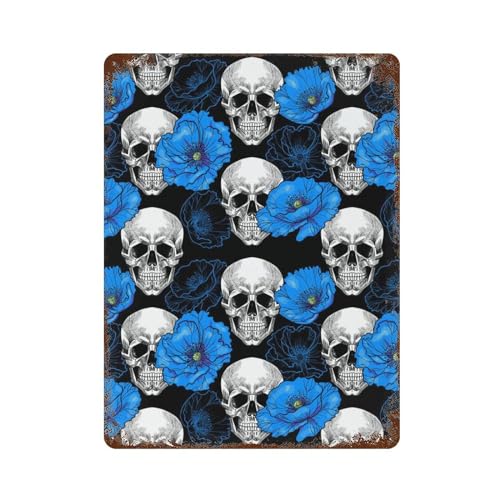 Cartel de metal de calavera para decorar tu terraza con un toque vintage único