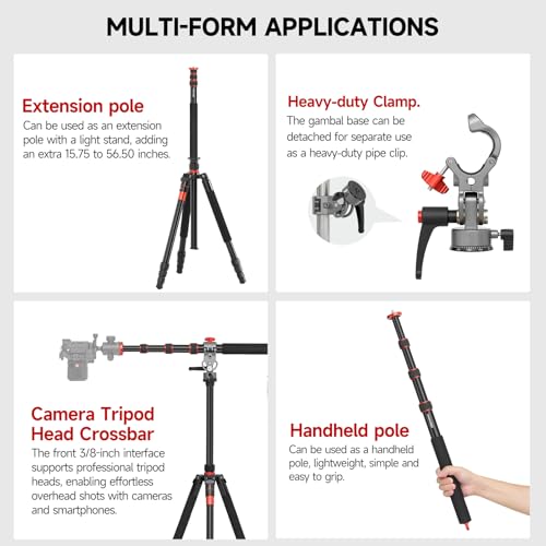 Image of AMBITFUL 56.5 inch Tripod Extension Boom Arm Aluminum Heavy-Duty Stand Arm