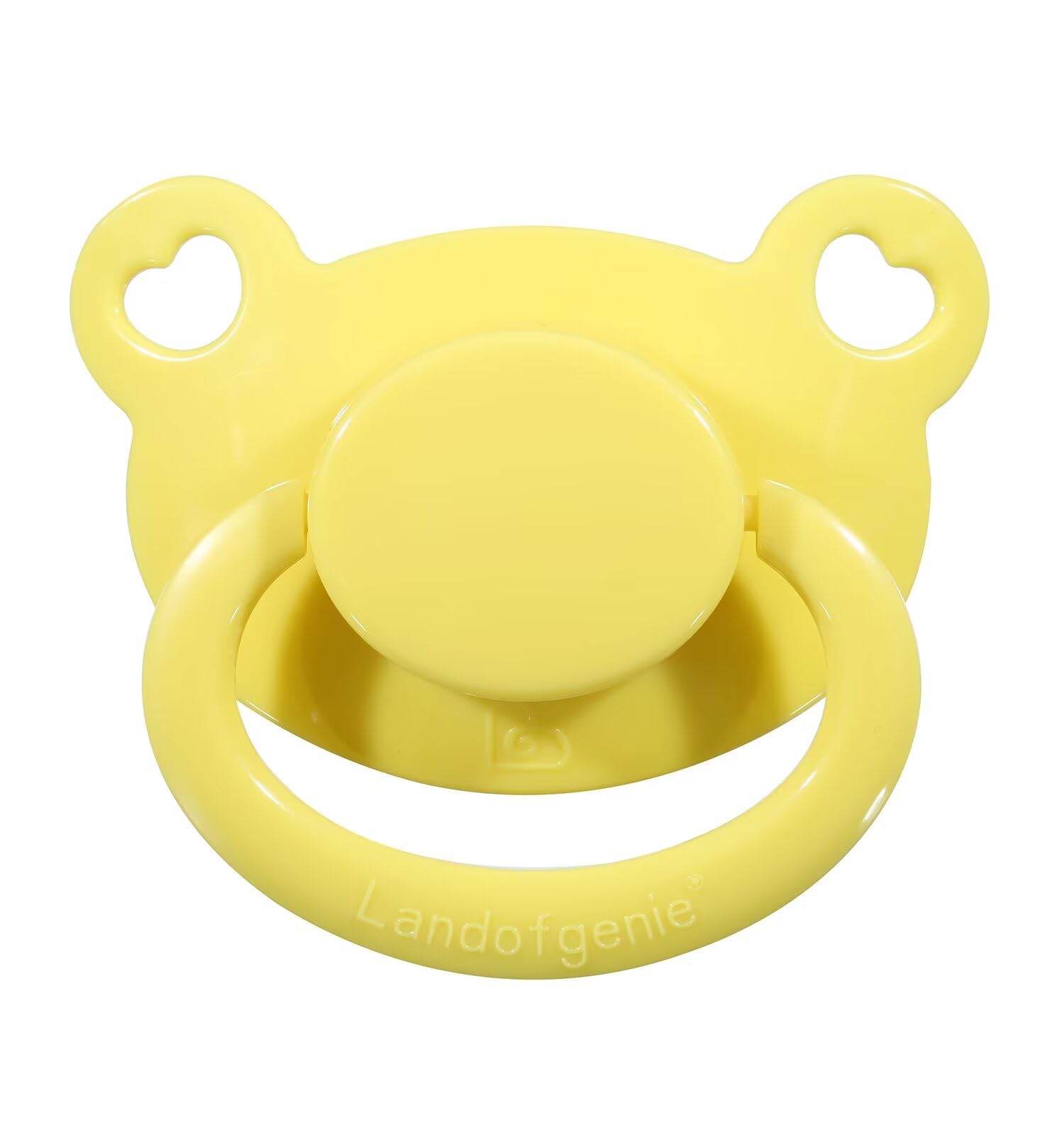 Landofgenie Adult Pacifier - Large Suction Shield for Comfort and Security, Bear-Shaped, Yellow