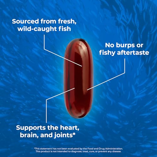 Image of OMAPURE Fish Oil Omega 3 Supplements - Triple Strength - High EPA, DHA - IFOS Lab Tested - Supports Heart & Brain Health - Burpless Capsules - Wild Caught - (3 Bottles - 120 Softgels Per Bottle)