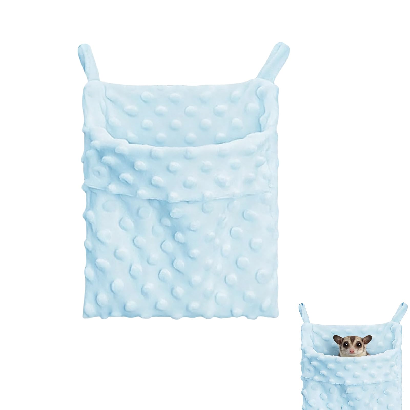 1 Pack Sugar Glider Sleeping Pouch, Rat Hammocks For Cage, Small Animal Carrier With 2 Hooks, Hanging Bag For Sugar Gliders,Guinea Pigs, Ferrets,Rat Hedgehog,Hamsters,Small Animal (Blue)