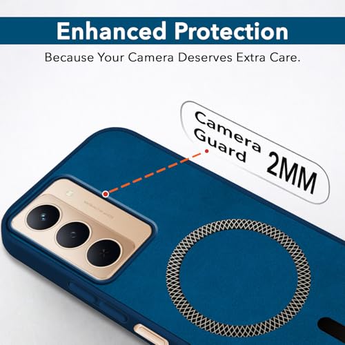 Image of Jkobi Leather Finish Back Cover Case for Realme P3x (MagSafe Compatible Wireless Charging | Soft Touch | Camera Bump Protection)