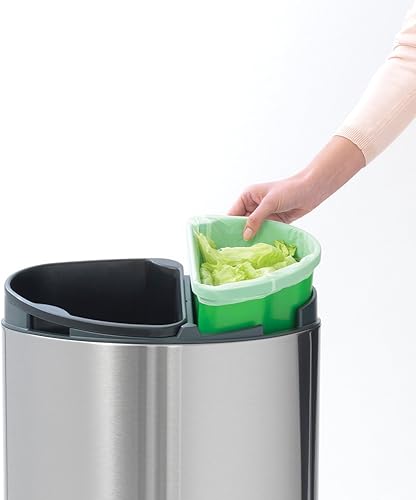 Miniatura 5 de Brabantia Papelera táctil de reciclaje con cubos de plástico, 10 L y 23 L - Acero mate