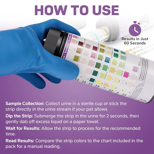 Image of One Step Pet Urine Testing Strips, 50 x Urinalysis Parameter Tests for Dogs, Cats, Vets, Accurate Testing for Veterinarians, Detects UTI, Diabetes, Bladder, Kidney, Liver, SG, pH, Glucose