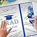 DARUNAXY Blue Silver Graduation Party Decorations, Blue Class of 2026 Congratulations Graduates Alternative Signature Guest Book for Men Happy Graduation Gifts Congrats Grad Party Signing Card Board
