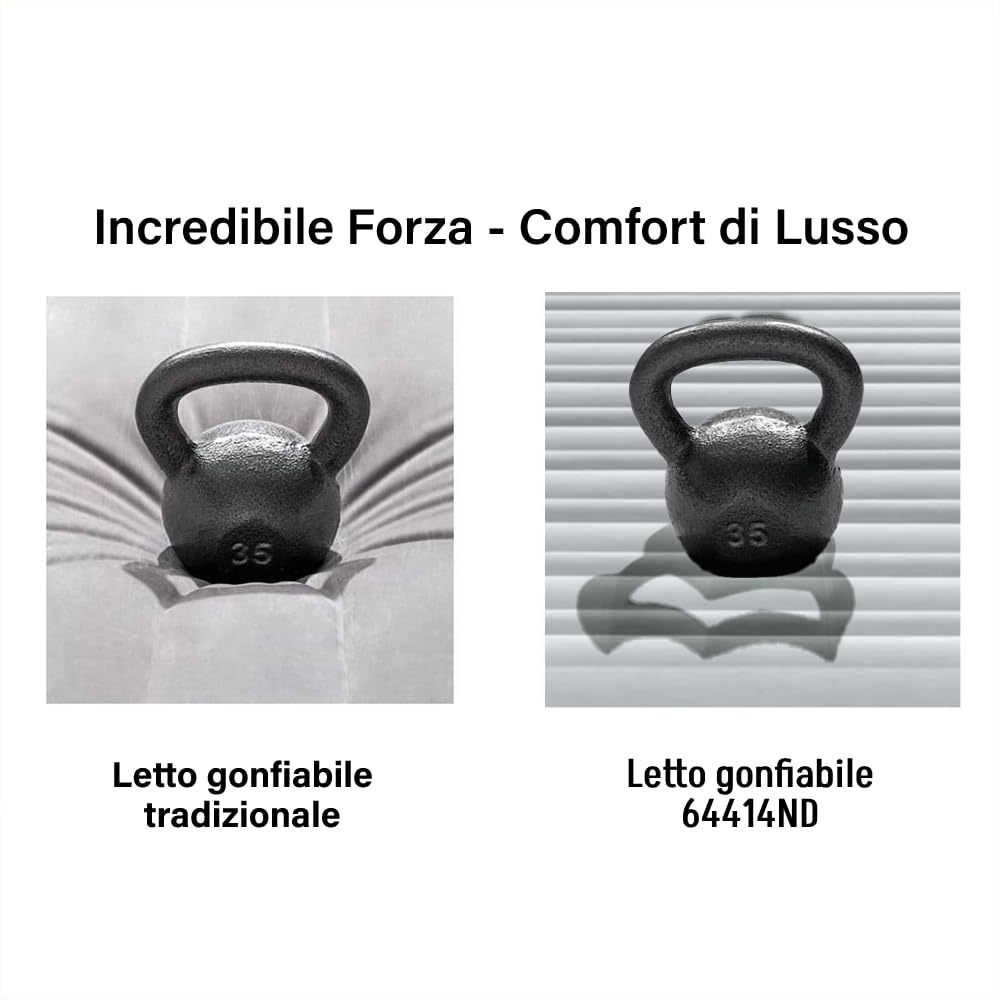 COMFORT WAVE materasso gonfiabile matrimoniale 152x203x46 cm con Tecnologia Fiber-Tech e pompa elettrica integrata, letto ad aria autogonfiante compatto e confortevole