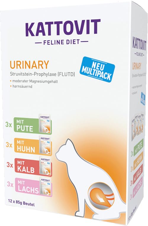 Kattovit Feline Diet Urinary Multipack | 4er Pack | 4 x 12 x 85 g |  Nassfutter fr Katzen | Zur Verringerung von Struvitsteinrezidiven und der  Erkrankung der unteren Harnwege : Amazon.de: Haustier