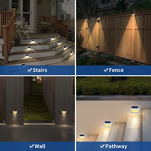 Seable Solar Step Lights, Solar Outdoor Lights Stainless Steel Solar Deck Light Waterproof Led Solar Fence Lighting For Garden Yard Patio Deck(Warm Light 6-Pack) #TOP1