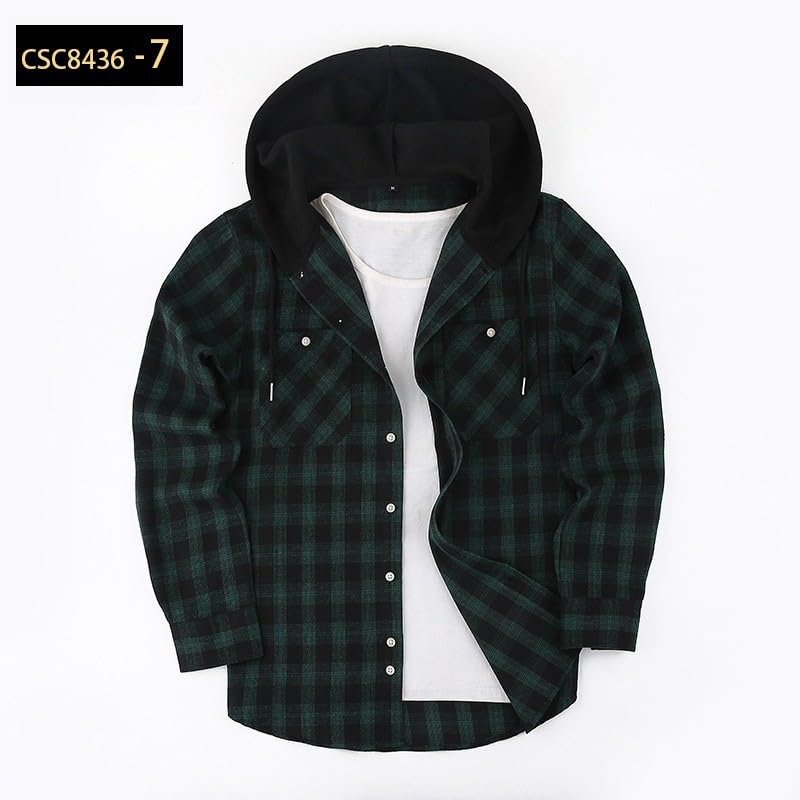Camisa chaqueta de hombre manga larga con capucha miniatura 3