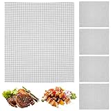 Grill Mesh Mat Set of 5 Non-Stick BBQ Grill Mats Reusable Grilling mat for Gas, Charcoal, Pellet, Oven & Air Fryer, 15.7 x 13 Inch