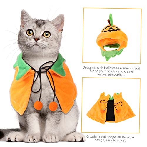 Set disfraz de capa y sombrero Halloween para perros y gatos miniatura 3