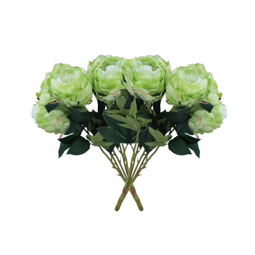 Yatai2pcs Artificial Peony Flower Bouquet, Realistic Fake Flowers with Realistic Green Leaves, Maintenance-Free & Long-Lasting Faux Flower Arrangements, Ideal for Home, Office, Event & Wedding Decor