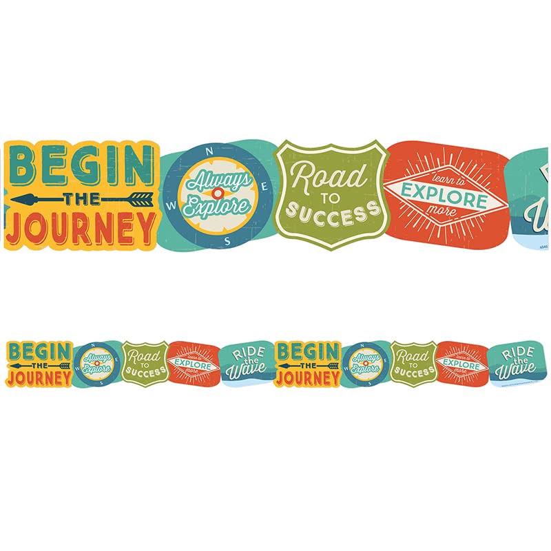 Eureka Adventurer Badges Extra Wide Deco Trim, 37 Feet