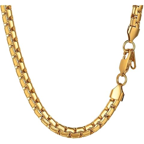 PROSTEEL Stylish Stainless Steel Flat Link Chain Necklace for Men, Hypoallergenic Jewelry, Come with Box