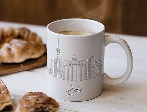 Miniatura 657 de Taza de cerámica Madrid Spain Skyline, taza blanca de recuerdo de Europa de 11 onzas, taza de café personalizada, regalo para cumpleaños, taza
