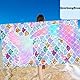 Lucien Strandhandtuch, Strandtuch XXL, Mikrofaser Strandtuch, Schnell Trocknendes Sandfest Handtuch für Sport Travel Yoga Camping Beach Gym (Glitzernde Meerjungfrau)